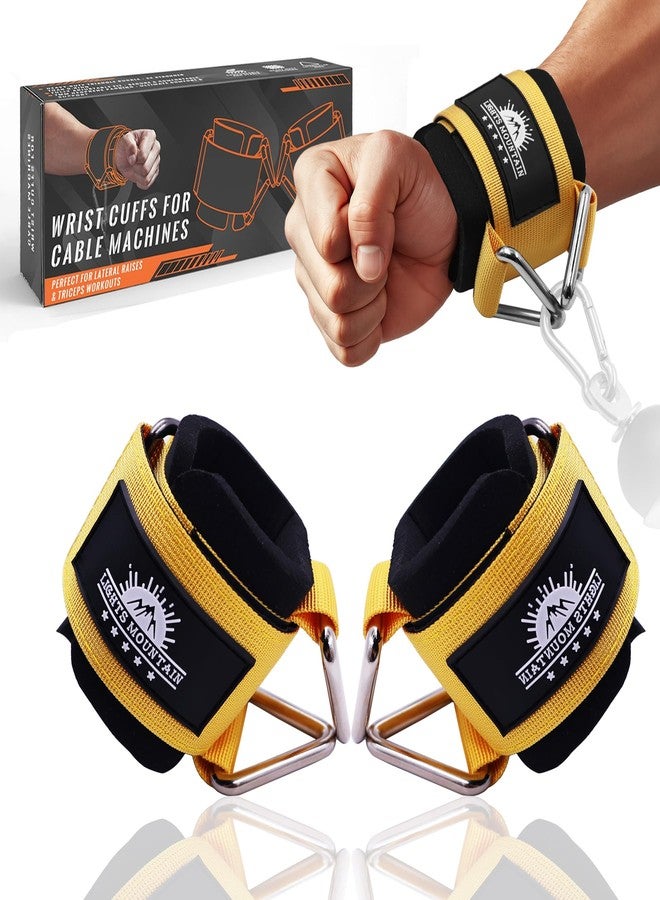 Lights Mountain 1 Pair Adjustable Wrist Cuffs Neoprene Padded Straps for Cable Machines Strength Training Equipment - Image 1